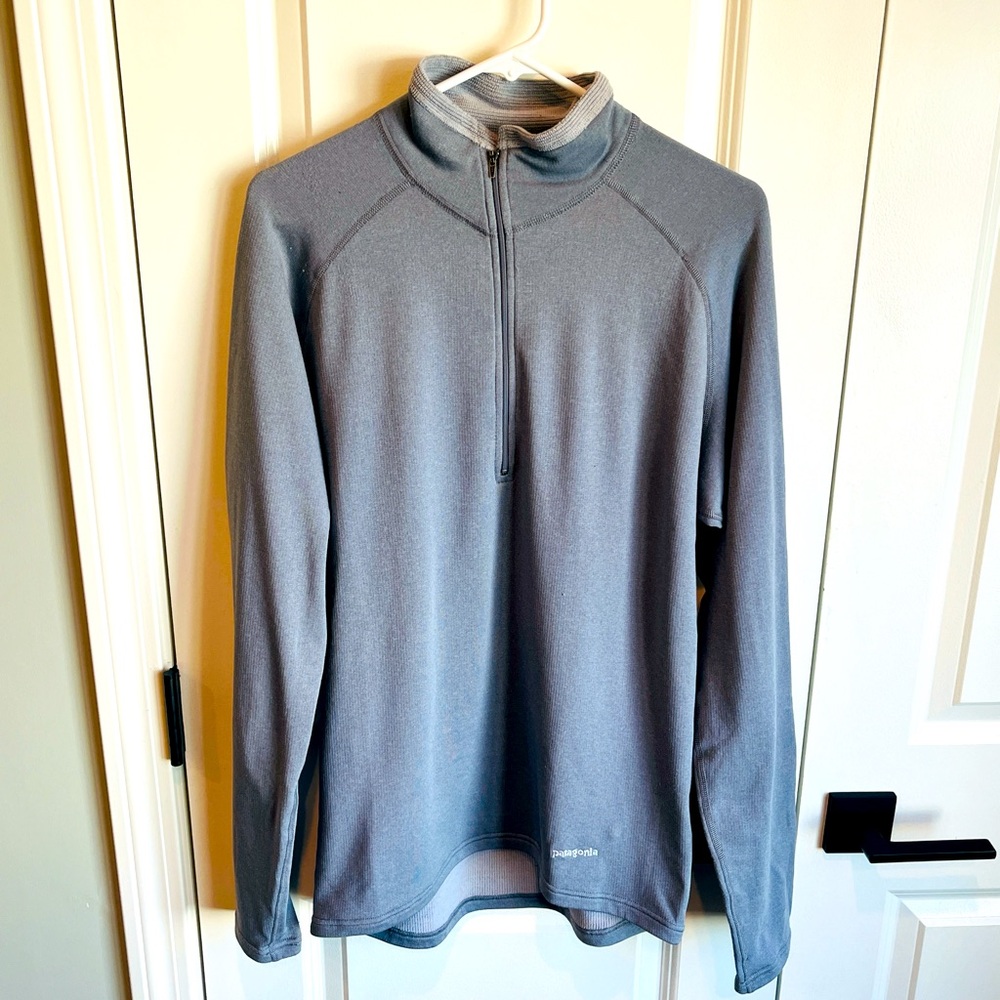 Men’s Patagonia Thermal Baselayer 1/4 Zip-Neck Polartec Gray Size M